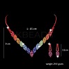 Horse Eye Alloy Rhinestone Chain Necklaces & Stud Dangle Earrings Sets FS-WG777BF-01-4