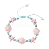 Starfish & Turtle Synthetic Turquoise Beads Braided Bead Bracelets for Women BJEW-JB12130-01-2