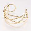 Brass Cuff Bangle BJEW-P168-C08-1