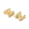 Rack Plating Brass Micro Pave Cubic Zirconia Slide Charms KK-C084-34G-M-2
