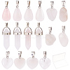 16Pcs 4 Style Natural Rose Quartz Pendants G-SC0001-75-1