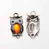 Owl Antique Silver Tone Alloy Rhinestone Enamel Pendants LS-ENAM-N041-01C-1