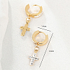 201 Stainless Steel Cross Hoop Earrings XZ9263-6