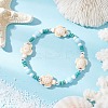 Dyed Synthetic Turquoise & Natural Howlite Beads Bracelets for Women BJEW-JB11794-02-1