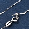925 Sterling Silver Cable Chain Adjustable Slider Necklaces for Women NJEW-U030-01S-01-7