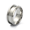 201 Stainless Steel Grooved Finger Ring Settings STAS-WH0029-52A-P-2