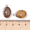Natural Tiger Eye Oval Pendants G-C102-07P-06-3