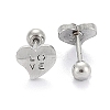 Tarnish Resistant 201 Stainless Steel Cartilage Earrings for Valentine's Day EJEW-R147-37-1