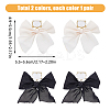 2 Pairs 2 Colors Alloy Dangle Stud Earrings with Cloth Bowknot Charms EJEW-FI0003-28-2