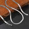 4mm Rack Plating Brass Flat Snake Chain Necklaces for Women Men MAK-L044-14P-1