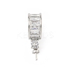 Brass Pave Cubic Zirconia Hoop Earring Findings KK-D369-02P-1