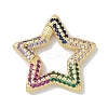 Rack Plating Brass Micro Pave Cubic Zirconia Twister Clasps KK-NH0002-14G-02-1