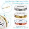 SUNNYCLUE 3 Rolls 3 Colors Copper Jewelry Craft Wire CWIR-SC0001-02B-2