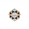 Brass Micro Pave Clear Cubic Zirconia Cuff Rings RJEW-S045-084D-NR-2