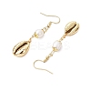 Natural Freshwater Pearl & Electroplated Shell Dangle Earrings for Women EJEW-JE06205-4