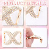 4Pcs 2 Colors Alloy Rhinestone Bowknot Corner Knotted Buckles FIND-GF0005-32-6