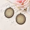 Tibetan Style Alloy Oval Tray Cabochon Settings LS-TIBEP-5437-AB-LF-5