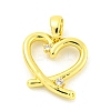 Brass Micro Pave Clear Cubic Zirconia Pendants KK-P263-09A-G-1