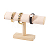 Wood & Velvet T Bar Bracelet Display Stands ODIS-WH0061-40B-7