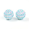 Stripe Pattern Resin AB Rhinestone Round Beads RESI-S313-18x20-15-1