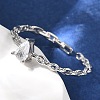 925 Sterling Silver Pave Cubic Zirconia Open Cuff Rings RJEW-R016-01P-01-3