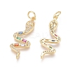 Brass Micro Pave Cubic Zirconia Pendants LS-ZIRC-G152-29G-2