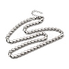 304 Stainless Steel Horse Eye Twisted Chain Necklaces for Women Men NJEW-A046-01P-4