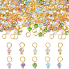 120Pcs 10 Colors Faceted Glass Charms PALLOY-FH00134-1