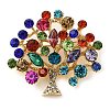 Christmas Alloy Colorful Rhinestone Brooches JEWB-U009-10B-1