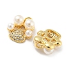 Rack Plating Brass Micro Pave Clear Cubic Zirconia Pendants KK-F861-04G-2