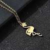 304 Stainless Steel Flamingo Shaped Pendant Cable Chain Necklaces for Women Men NJEW-Q032-02B-G-2