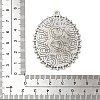 Tibetan Style Antique Silver Alloy Flat Oval Pendant Cabochon Settings X-TIBEP-M022-40AS-3