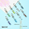 Angel Glass & Alloy Pendant Decoration HJEW-YW00026-01-3