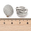Half Round Brass Micro Pave Clear Cubic Zirconia Clip-on Earrings EJEW-M082-14P-3