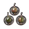 Natural Unakite Pendants G-Q158-03A-R09-1