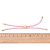 Adjustable Round Braided Microfiber Leather Cord Bracelet Making KK-CBAC260-01G-34-3