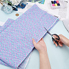 Polyester Mermaid Fish Scale Pattern Fabric DIY-WH0622-024B-3