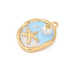 304 Stainless Steel Enamel Pendants STAS-C121-07A-G-2