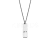 304 Stainless Steel Rectangle with Laser Cut Initial Pendant Necklaces FS-WG71FEF-24-1