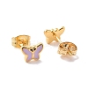 Enamel Butterfly Stud Earrings with 316L Surgical Stainless Steel Pins EJEW-P204-04G-05-2