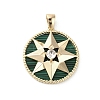 Brass Micro Pave Clear Cubic Zirconia Pendants KK-P260-30G-1