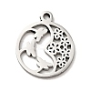 Non-Tarnish 304 Stainless Steel Textured Pendants STAS-J040-05B-P-2