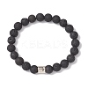 12Pcs 12 Styles 8mm Round Natural Lava Rock Constellation Beaded Bracelet Sets BJEW-JB10870-3