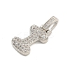 Brass Micro Pave Clear Cubic Zirconia Pendants KK-B099-01P-I-2
