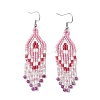 Natural Ruby Rhombus Dangle Earrings EJEW-MZ00567-06-2