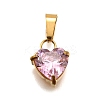304 Stainless Steel Micro Pave Cubic Zirconia Pendants STAS-B086-13G-02-1
