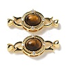 Brass Micro Pave Clear Cubic Zirconi Fold Over Clasps KK-R210-29G-1