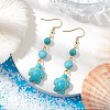 Synthetic Turquoise Dangle Earrings EJEW-JE05849-03-2