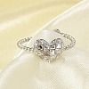 Heart 304 Stainless Steel Open Cuff Rings for Women LS-RJEW-G338-07P-3