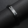 Alloy Rectangle with Cross Link Bracelet BJEW-C037-01A-6